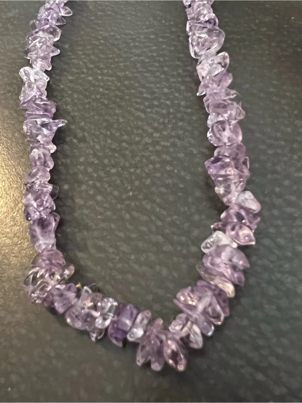 Amethyst Chip Necklace - Purple Beaded Women’s Jewelry